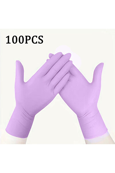Choice 100 قطعة من قفازات النتريل الأرجوانية للاستخدام مرة واحدة، خالية من ال...