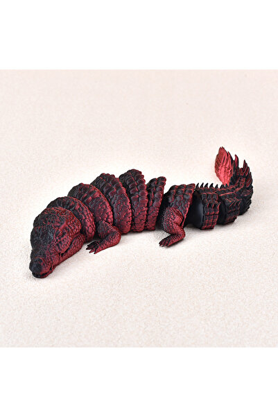 Choice black 3D printed integrated skeleton crocodile, joints are fully movab...