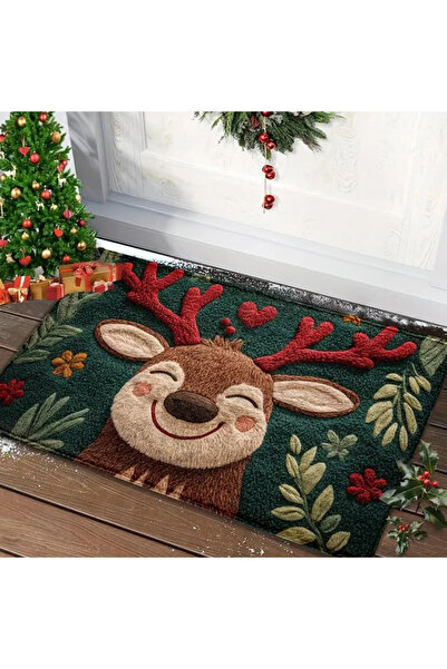 Choice 50x80cm 20x31inch FFLR VIAMA Christmas Reindeer Door Mat Anti-Slip Entrance Carpet Comfortable Winte