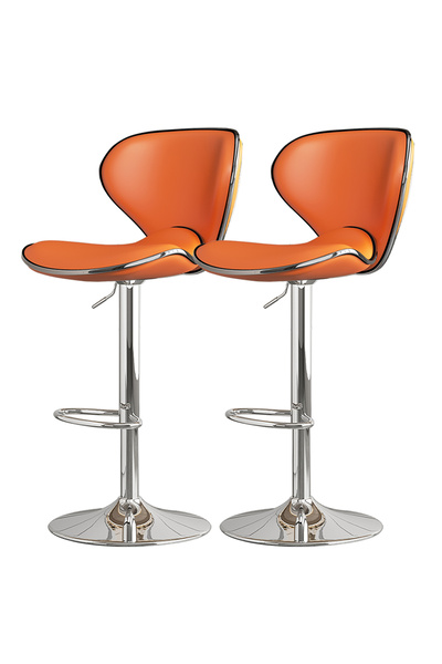 sharpdo 2-Piece Bar Stool Set, Nappa Leather High Back Bar Stool, Comfortable Adjustable High Bar Stool