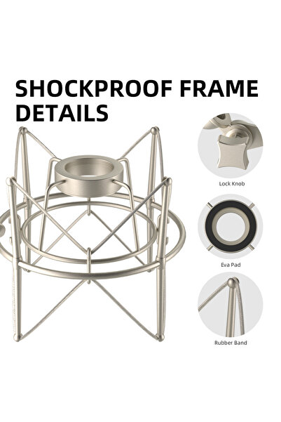 Choice U87 Microphone Shock Mount Adjustable Recording Mic Stand Metal Bracket Pod Condenser microphone ...