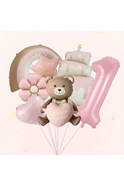 Choice بالونات دب وردية مقاس 32 بوصة، 7 قطع، بالونات من رقائق معدنية على شكل ...