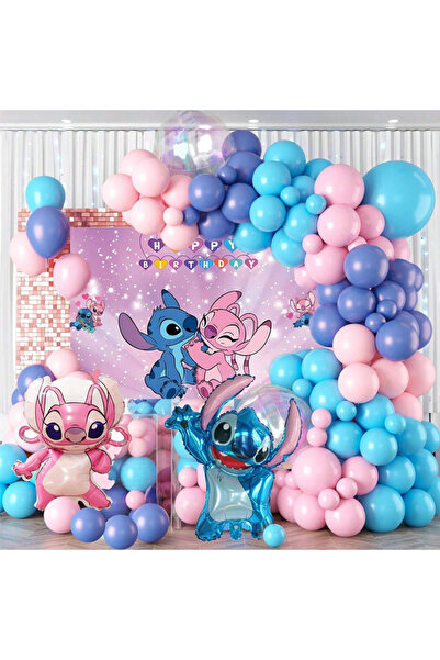 Miniso مجموعة بالونات حفلات من ستيتش كاواي ستيتش الكرتونية لديكور غرفة عيد الحب وإكسسوارات عرض الأطفال