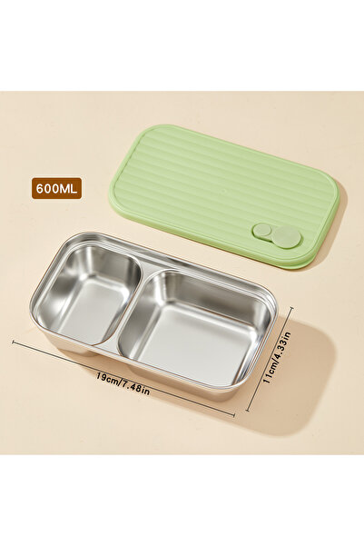 Choice B Style Green 600ml 304 Stainless Steel Bento Box With Lid Portable Se...