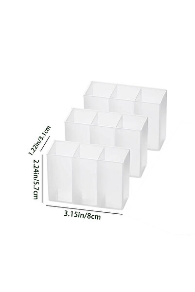 Choice صندوق تخزين أحمر الشفاه باللون الأبيض مكون من 3 قطع، لتخزين فرش المكيا...