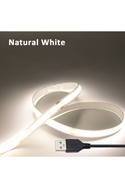 Choice شريط إضاءة LED COB USB بطول 2 متر، 4500 كلفن، 5 فولت، 320 مصباح LED/متر، أبيض دافئ طبيعي بارد، حزام إضاءة مرن، 2 سنون، 8 مم