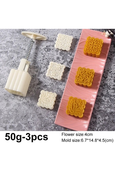 Choice 50 جرام - 3 قطع S 1 مجموعة DIY قالب خبز كعكة القمر بالضغط اليدوي ختم ا...