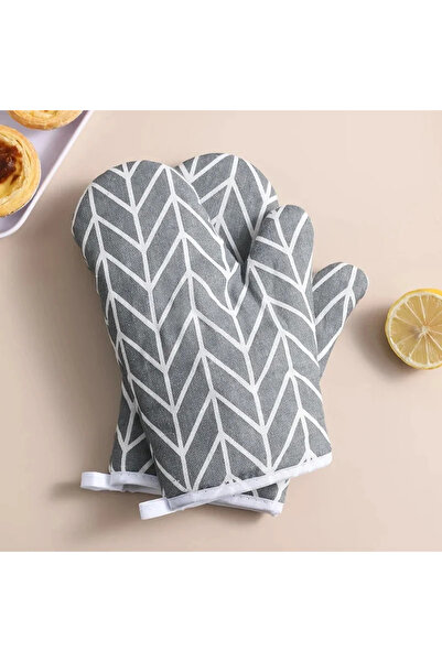 Choice قفازات فرن ميكروويف مقاومة للحرارة رمادية اللون، قطعتان، قفازات مطبخ م...