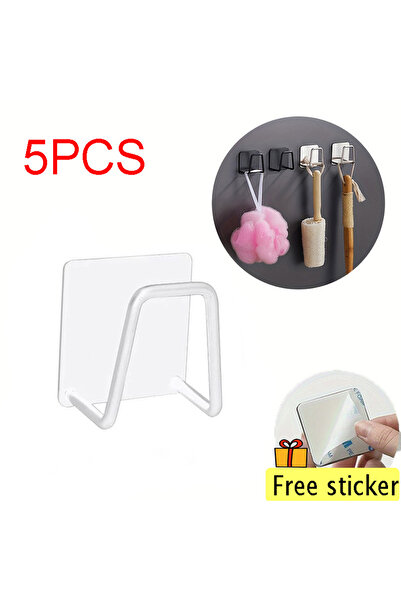 Choice 5 قطع - أبيض 1-2 قطعة رف إسفنج حوض المطبخ حامل تخزين ذاتي اللصق سلك من...