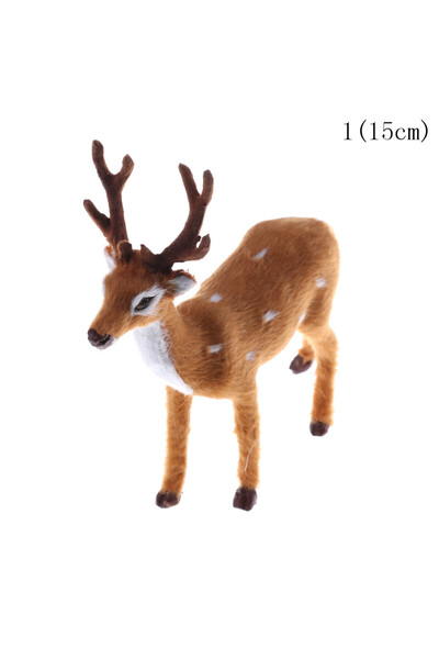 Choice دمية رنة عيد الميلاد المحشوة بطول 15 سم، محاكاة غزال حديقة الجنيات، مجسمات صغيرة