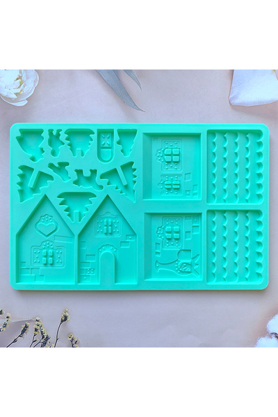 Choice قالب سيليكون للشوكولاتة على شكل منزل عيد الميلاد، قطعة واحدة، 013green...