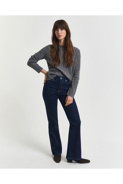 Gant Kadın Lacivert Slim Fit Flare Jean