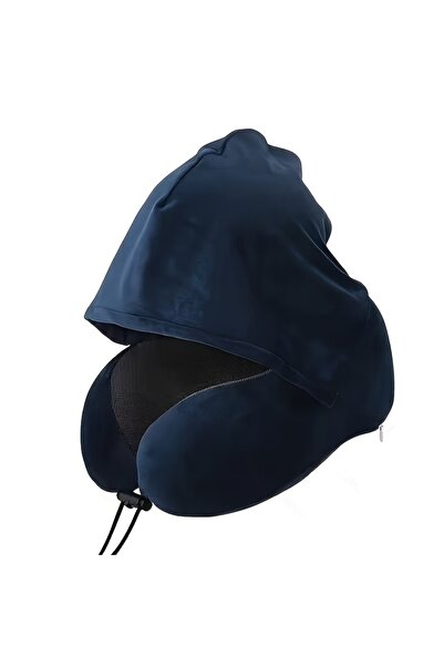 Choice وسادة سفر زرقاء على شكل حرف U قابلة للغسل لحماية الرقبة مع غطاء دعم مح...