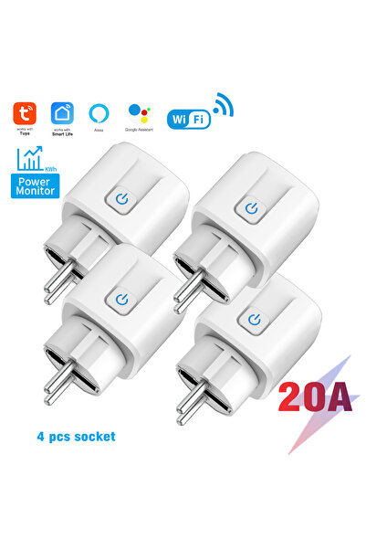 Choice قابس الاتحاد الأوروبي 20 أمبير واي فاي 4 قطع 1/2/3/4 قطع Tuya 20A واي ...