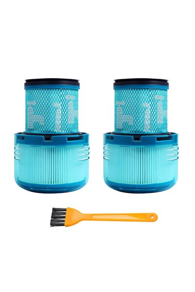 Choice قطعتان مع فرشاة - فلتر HEPA قابل للغسل، مناسب لقطع غيار مكنسة دايسون V...