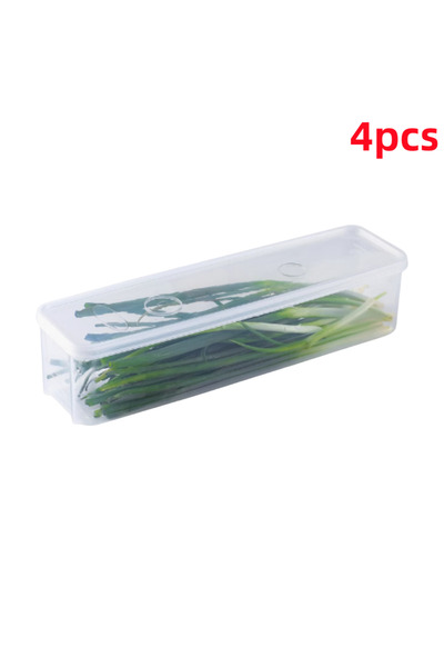 Choice 4PCS 4 Pcs Long Rectangular Food Storage Containers, Plastic Reusable Refrigerator Organizer Boxes K