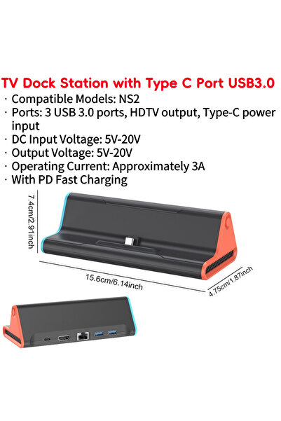 ALLOYSEED TV Dock Station A Portable 4K TV Dock Station for Switch 2 with Typ...