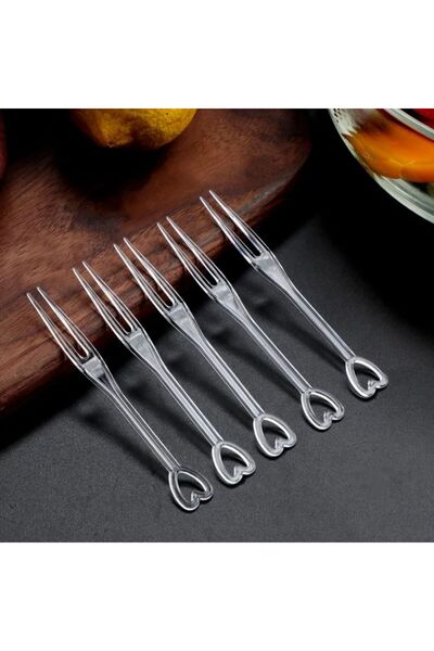 Choice Transparent 100Pcs Fruit Fork Cake Dessert Food Fruit Pick Children Snack Mini Party Festival Love T