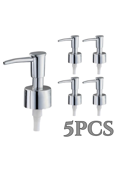 Choice مجموعة مضخة سائل الصابون الفضية 5 قطع 1/5 قطع موزع لوشن قائم بذاته مع ...