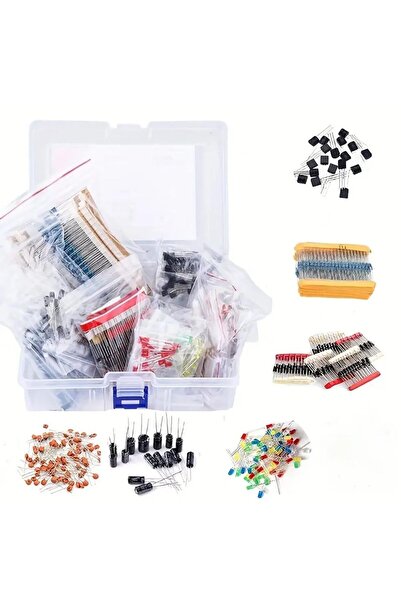 Choice17 مجموعة صندوق كاملة مكونة من 1500 قطعة من المكونات الإلكترونية، مجموع...