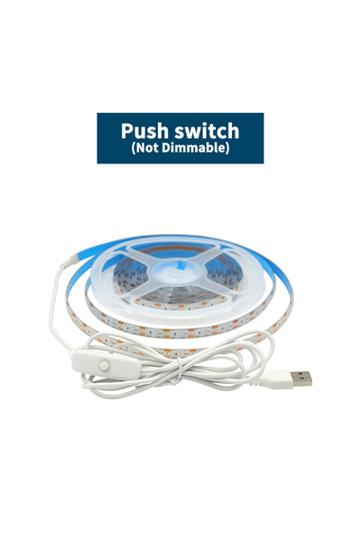 Choice شريط إضاءة LED بطول 1 متر أبيض 1 متر بمفتاح دفع 5 فولت 2835 مع مفتاح د...