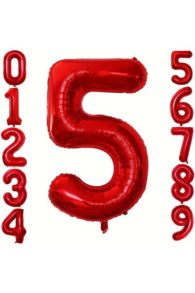 Choice 1 قطعة 40 بوصة رقم 5 بالونات رقائق معدنية حمراء كبيرة 40 بوصة 0 1 2 3 ...