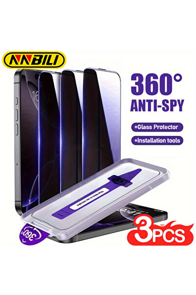 Choice واقي شاشة مضاد للتجسس لهاتف آيفون 16 برو، 3 قطع، من NNBILI، حماية كامل...