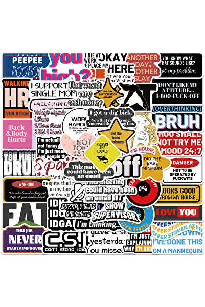 Choice 50 قطعة من ملصقات ميم الساخرة اللطيفة ملصقات للبالغين أغطية هواتف محمو...
