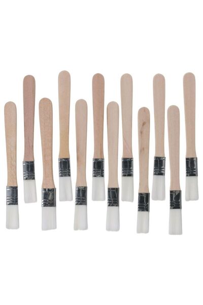 Choice 12 قطعة 1/12 فرشاة طلاء صغيرة بعرض 0.5 بوصة من شعيرات النايلون مع مقبض...