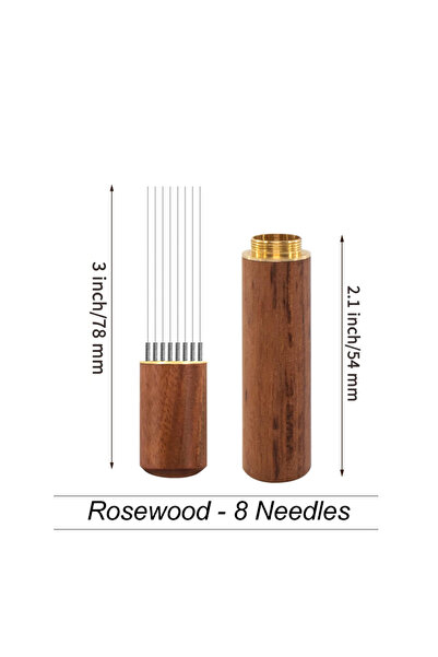 Choice1 خشب الورد - 8 إبر 6/8 إبرة من الفولاذ المقاوم للصدأ مسحوق القهوة مدك ...