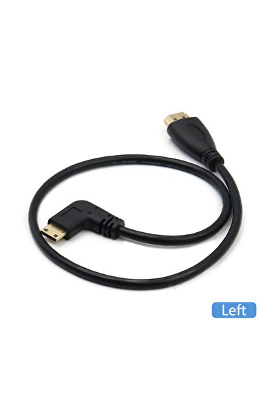 BSN 0.5m Left Mini HD to HD Cable 1080P Gold Plated Male to Male Effect Mini HDMI-compatible 90 Degree L