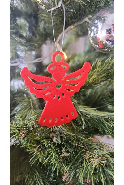 Middles&Niddles Collection مجموعة زينة شجرة عيد الميلاد الحمراء مكونة من 5 قط...