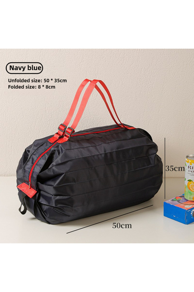 Choice Navy Blue Foldable Ultra Light Shopping Bag Travel One Shoulder Portable Large Grocery Bag Supermark