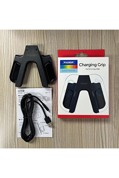 Choice حامل قبضة شاحن Switch 2 باللون الأسود لجهاز تحكم عصا التحكم NS 2، مقبض...