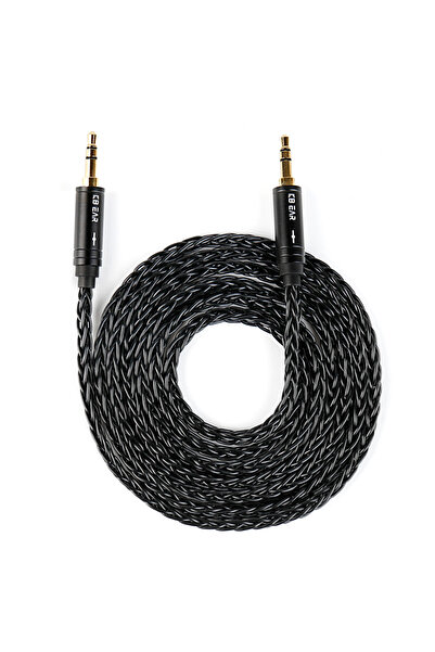 Choice كابل AUX Hi-Fi مطلي بالفضة OFC 8 نواة من 3.5 مم إلى 3.5 مم 1.4 متر KBE...