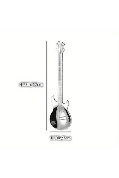 Choice 1pc Guitar-Shaped Stainless Steel Spoon - Perfect for Coffee, Tea, Desserts | Durable, Stylish Table