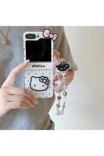 Miniso For Samsung ZFilp 6 With Lanyard Wave Point Bow Cute Cartoon Sanrio He...