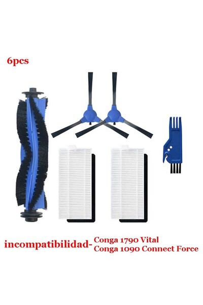 Choice مجموعة 1 من الملحقات لقطع غيار المكنسة الكهربائية الروبوتية Cecotec Co...