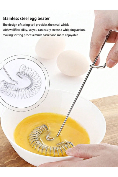 Choice One size 1pcs Kitchen Whisk Spiral Egg Beater Spring Sauce Whipper for Blending Mixing Stirring, Non