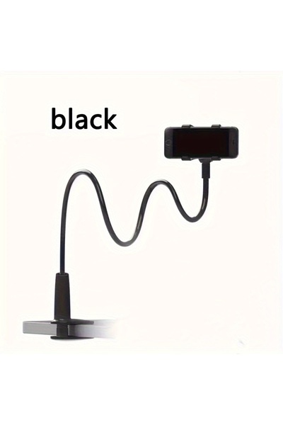 Choice black Phone Clip on Stand Holder with Grip Flexible Long Arm Gooseneck Lazy Bracket Mount Clamp for