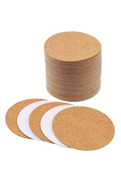 Choice 95 × 95 مم 60 قطعة من 20 إلى 60 قطعة من ألواح الفلين ذاتية اللصق من أجل قواعد الأكواب الدائرية المصنوعة يدويًا من الفلين والبلاط والحصيرة من الفلين