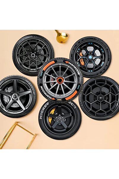 Choice BD146 6 قطع/مجموعة من قواعد الأكواب الخشبية المضادة للانزلاق بنقوش إطا...