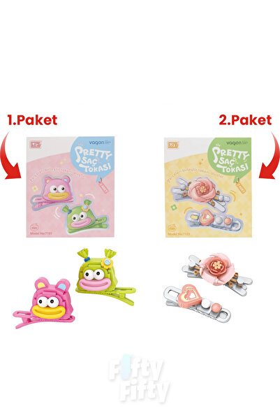 Vagonlife 4-Piece Hair Clip Set, Assemble First, Then Attach (2 Packs of 4 Pieces Will Be Sent) Building Block Clip Set Ff