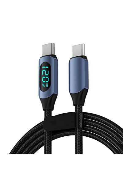 Choice كابل بيانات USB من النوع C 120 واط 6 أمبير من النوع C أزرق بطول 1 متر،...