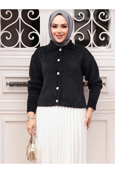 Turtaş 26K8532 HIRKA KISA YAKALI TAŞLI DÜĞMELİ SİYAH