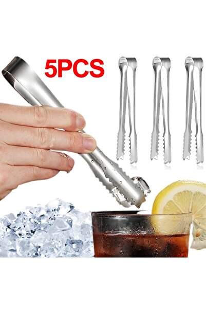 Choice 5PCS 5pcs/Ice Tongs Stainless Steel Tongs Sugar Ice Tongs Sawtooth Food Serving Kitchen Tongs for Se