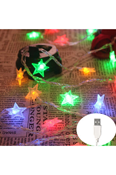 Choice سلسلة أضواء على شكل نجمة بطول 1.5 متر و10 مصابيح LED RGB تعمل عبر USB/...