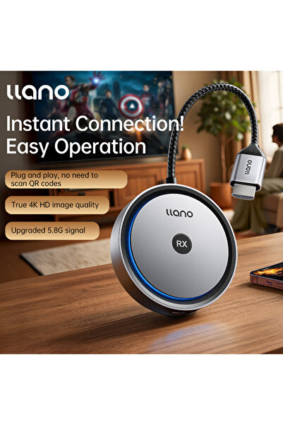 Choice S450 Llano Wireless 4K Screen Mirroring for Phone to TV 5.8G Signal, Plug & Play, No App Needed, 30m