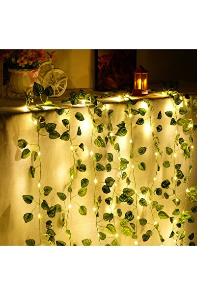 Choice 2 متر 20 مصباح ليد على شكل أوراق بطيخ 10 متر/5 متر/2 متر، نباتات مزيفة بأوراق خضراء، سلسلة إضاءة تعمل بالبطارية ومقاومة للماء