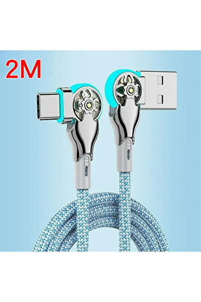 Choice كابل شحن سريع قابل للدوران من النوع C بطول 2 متر، بطول 180 درجة، من US...